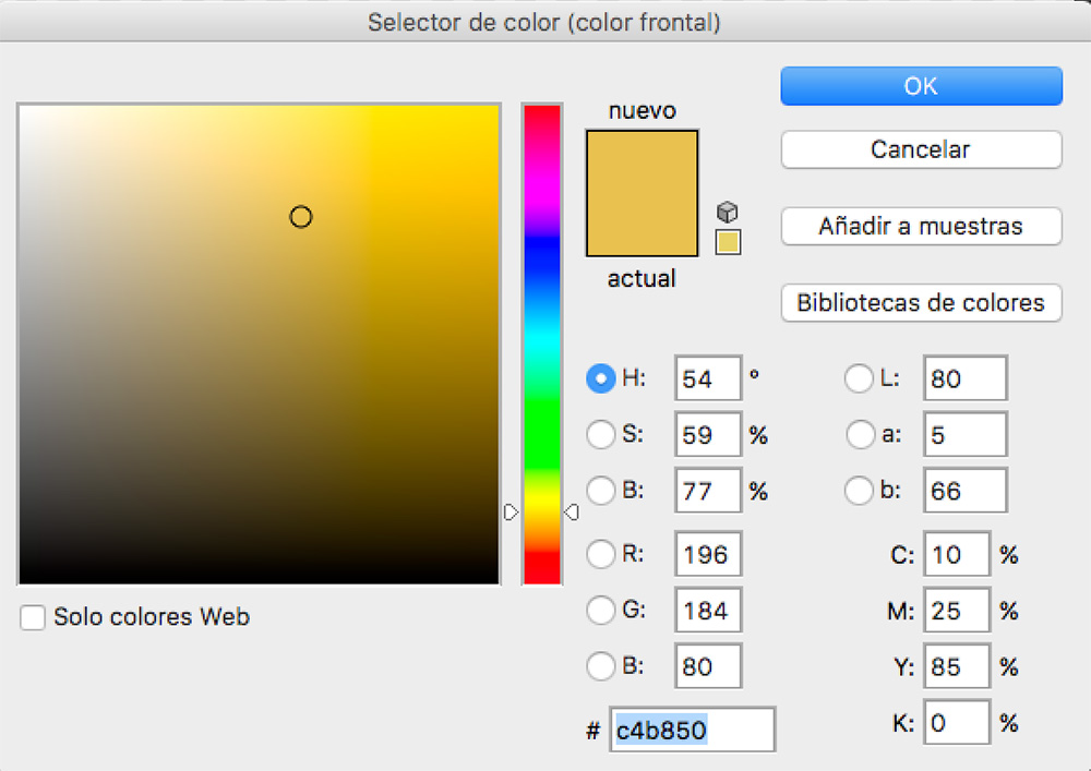 ¿ Cuál es el Color Dorado en CMYK ?